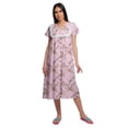 thumbnail image 1 of Moomaya Chemise de Nuit à Manches Courtes Imprimée pour Femmes, Patte de Boutonnage, Vêtement de Nuit, 1 of 5