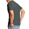thumbnail image 2 of Hanes Beefy-T Men`s Pocket T-Shirt, S, Charcoal Heahter, 2 of 4