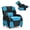 Blue, variant on Costway Kids Youth Gaming Sofa Recliner w/Headrest & Footrest PU Leather Blue