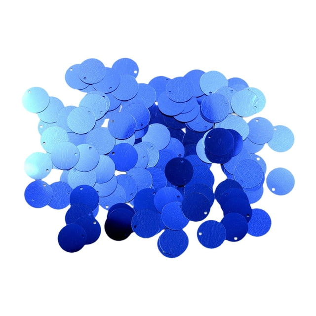 KLKCMS 130 Pcs Paillettes Rondes Amples 16 mm pour Fabrication de Bijoux Vêtement Robe de Mariée Bleu