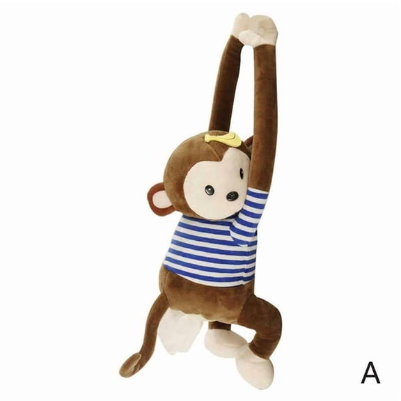 77 Car Tissue Box Holder Cartoon Monkey Napkin Dispenser Car Hanging Paper Napkin Cute