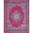 thumbnail image 1 of homeroots home decor 385313 8’ x 10’ Fuchsia and Blue Distressed Area Rug, 1 of 1