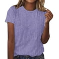 thumbnail image 2 of Wiyuqeen T-Shirts Décontractés à Rayures pour Femmes, Classiques et Confortables, Col Rond, Manches Courtes, Hauts Amples, Tunique d'Été, T-Shirts Graphiques Mode pour Petites Femmes 2024, 2 of 4