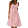 thumbnail image 1 of Yuyuzo Robes d'Été pour Femmes Robe Décontractée d'Été pour Femmes Sans Manches à Col Rond Tunique Ample Robe Débardeur Robe Bohème de Plage pour les Vacances, 1 of 7