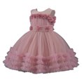 thumbnail image 1 of LOVZFMLL Jupe Princesse à Nœud pour Filles, Été, Manches Courtes, Volants, Dentelle, Col Rond, Broderie, en Maille, 1 of 8