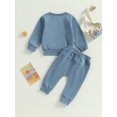 thumbnail image 2 of Kmbangi Baby Boys Long Sleeve Crew Neck Sweatshirt with Elastic Waist Sweatpants Infant Spring Fall Clothes, 2 of 8