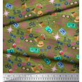 thumbnail image 3 of Soimoi Poly Georgette Fabric Camera,Hat & Briefcase Travel Decor Fabric Printed Yard 42 Inch Wide, 3 of 3