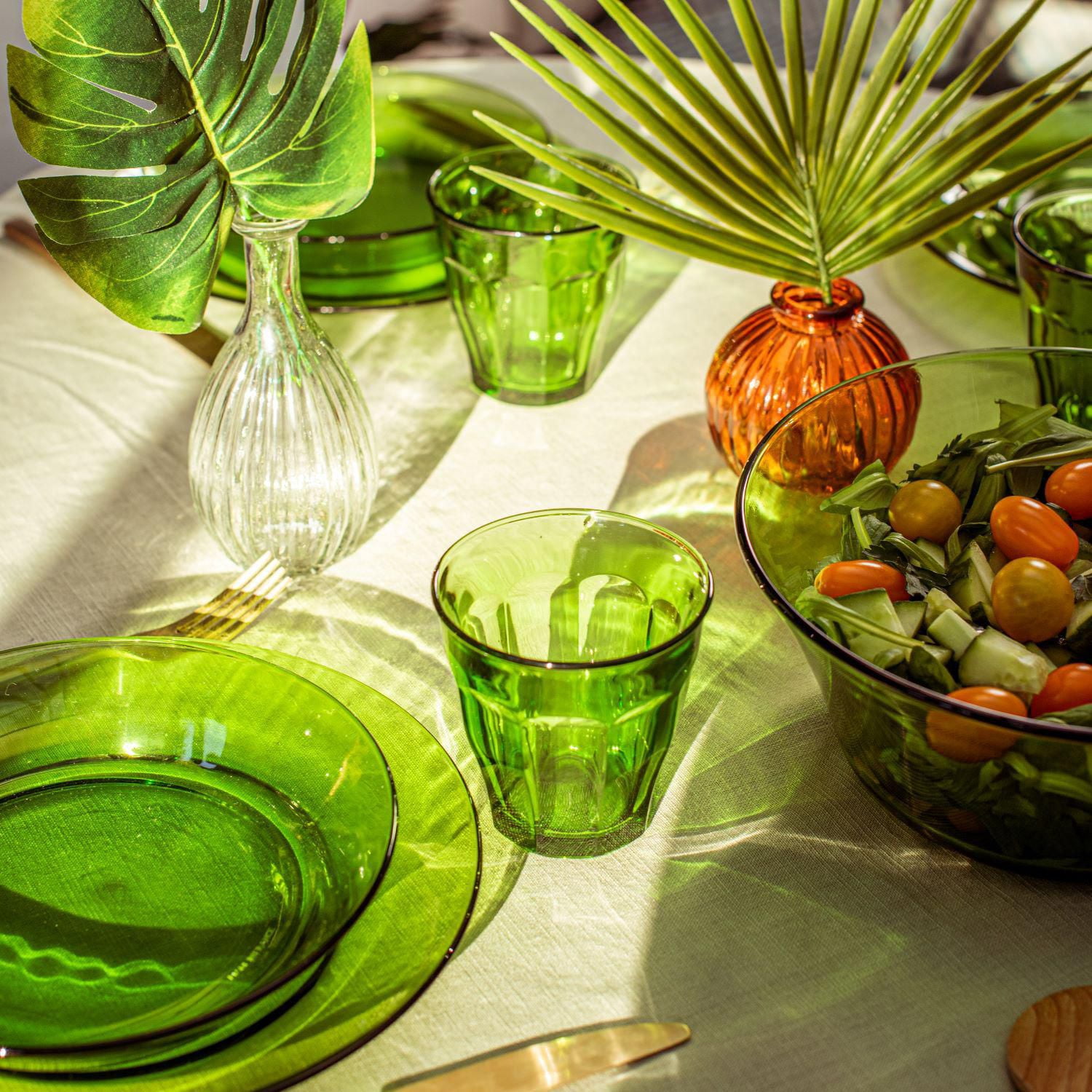 Assiette creuse Duralex Lys vert 19 cm, lot de 6