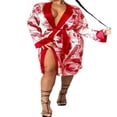 thumbnail image 1 of Women Silk Satin Robe Bathrobe Gown Kimono Sleepwear Pjs Lingerie, 1 of 4