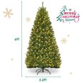 thumbnail image 3 of Gymax 6FT Pre-Lit Christmas Tree Hinged Artificial Tree w/ Metal Stand LED Lights, 3 of 10
