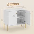 thumbnail image 3 of HOMCOM Buffet avec Portes Cannelées, Armoire Buffet Moderne de 32 Pouces, Blanc, 3 of 10