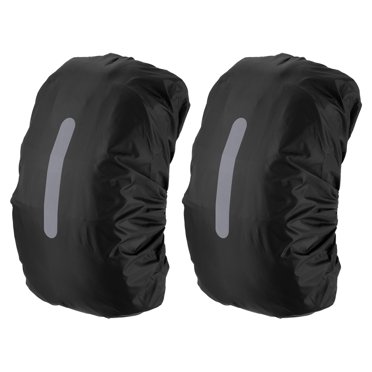 Uxcell Waterproof Backpack Rain Cover, Non-Slip Backpack Cover with Vertical Reflective Strap Stay Dry Black/Black XL(65-75L)