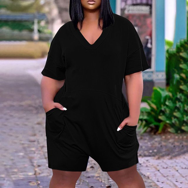 Styesk Shorts pour Femmes Combinaison Décontractée à Manches Courtes Surdimensionnée avec Fermeture Éclair
