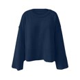 thumbnail image 3 of FAIWAD Women's Ribbed Knitted Pullover Tunic Tops Loose Lantern Sleeve Round Neck Solid Color Blouses Top, 3 of 4