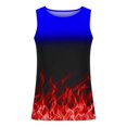 thumbnail image 3 of Penkiiy Débardeur de Sport pour Homme Décontracté Mode à Imprimé Flamme, Col Rond, 2TG, Rouge, 3 of 4