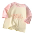 thumbnail image 1 of Kids Boys Girls Casual Long Sleeve Raglan Sleeve T Shirts Crewneck Tops Kids Color Block Tee, 1 of 5