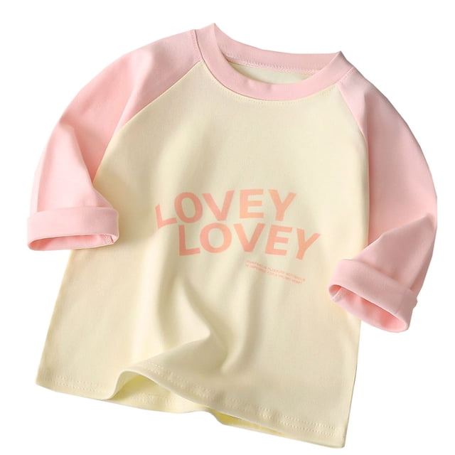 Kids Boys Girls Casual Long Sleeve Raglan Sleeve T Shirts Crewneck Tops Kids Color Block Tee