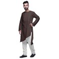 thumbnail image 4 of Atasi Kurta pour Homme en Coton Uni, Tenue Décontractée de Fête, Robe d'Été Hippie, Chemise Longue pour Homme, 4 of 5
