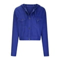 thumbnail image 1 of Pompotops Vestes Décontractées Sans Capuche à Manches Longues pour Femmes, Manteau Ample en Liquidation, 1 of 4