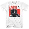 thumbnail image 1 of Scarface Red Bg White Adult T-Shirt, 1 of 2