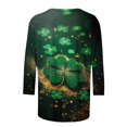 thumbnail image 5 of Mceream T-Shirts pour Femmes à Manches 3/4 Longueur St Patricks Day Shirt, Col Rond de Printemps, T-Shirts Décontractés, Blouses à Imprimé Floral, T-Shirts Graphiques, Tenues d'Été, Hauts Boho, Grande Taille, Chemises à Imprimé Trèfle XXXXXL, 5 of 5
