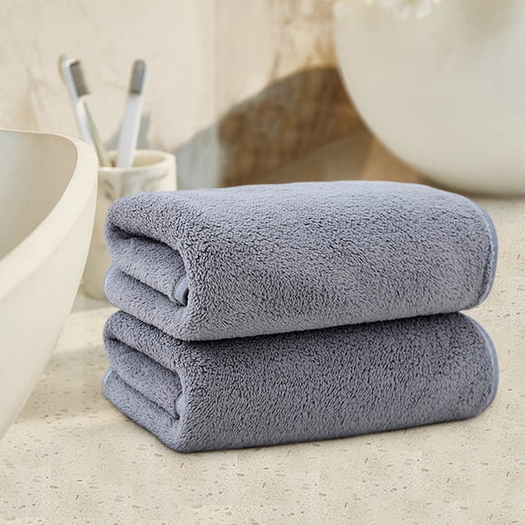 Iumwxz Towel and Washcloth Sets Velvet Bath Towel Set Extra Absorbent Soft Thick Plush Bathroom Towels for Home Spa Gym Hotel Use Pack of 2 Large Bath Towels Gray
