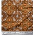 thumbnail image 1 of Soimoi Velvet Fabric Filigree Damask Print Sewing Fabric Yard 58 Inch Wide, 1 of 3