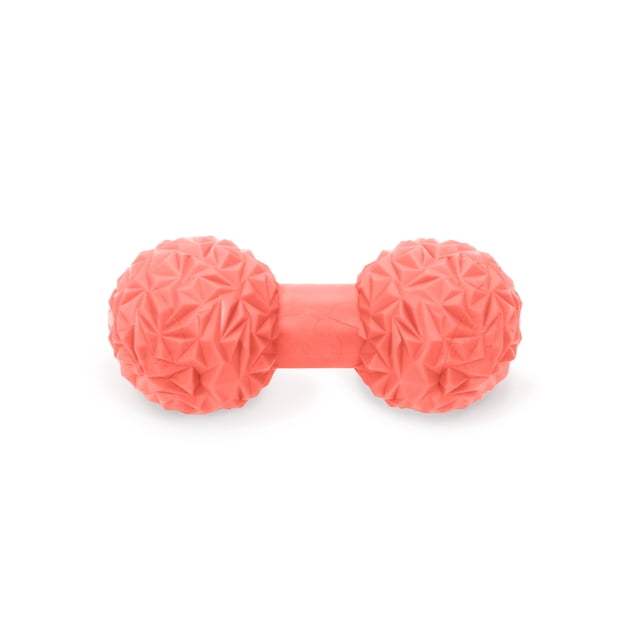 Zenzation Balle de Massage Double Mini en Corail Vivant avec Deux Sphères Texturées Reliées par une Poignée Lisse, Conçue pour un Soulagement Ciblé des Muscles et une Amélioration de la circulation, Compacte et portable pour le gym Ou les Voyages.