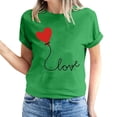 thumbnail image 2 of Meichang Hauts pour Femmes T-Shirts de la Saint-Valentin T-Shirts de Fête à Col Rond T-Shirts à Imprimé Cœur d'Amour T-Shirts à Manches Courtes Jolis Tees Blouses en Liquidation, 2 of 5