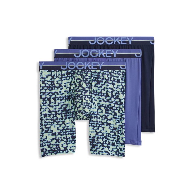 Jockey Infinite Cool Microfiber Stretch 8" Long Leg Boxer Brief - 3 Pack
