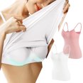 thumbnail image 2 of Timegard Camisoles pour Femmes 2 Pcs avec Soutien-Gorge Intégré Col Rond Bretelles Spaghetti Ajustées Douces Maillots de Corps Décontractés Hauts de Pyjama, 2 of 5