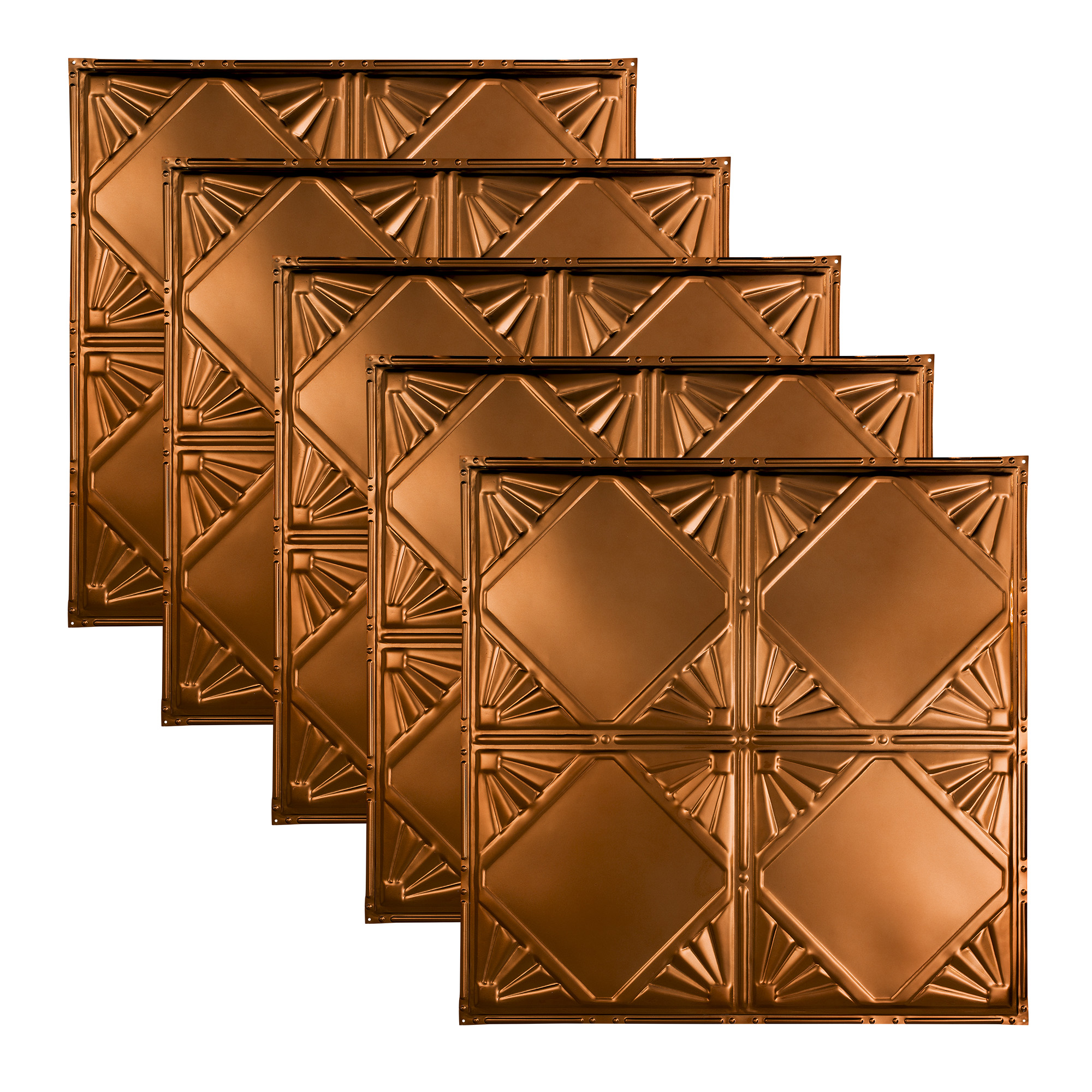 Great Lakes Tin Erie Copper 2ft x 2ft Nail Up Ceiling Tiles (5 Pack)