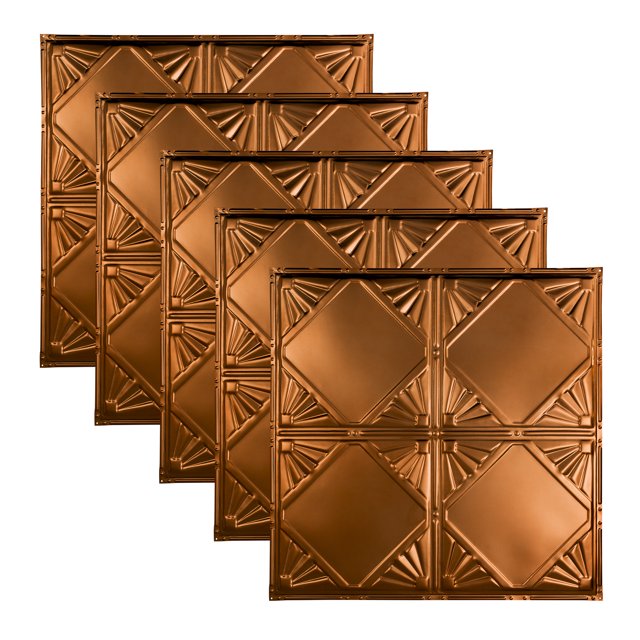 Great Lakes Tin Erie Copper 2ft x 2ft Nail Up Ceiling Tiles (5 Pack)