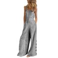 thumbnail image 1 of Innerwin Combinaison Longue à Imprimé Floral pour Femme, Pantalon à Jambe Grand, Été, Sans Manches, Ample, une Pièce, Noir, P, 1 of 2