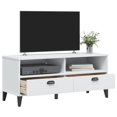 thumbnail image 2 of vidaXL Meuble TV VIKEN Blanc Bois Manufacturé, 2 of 5