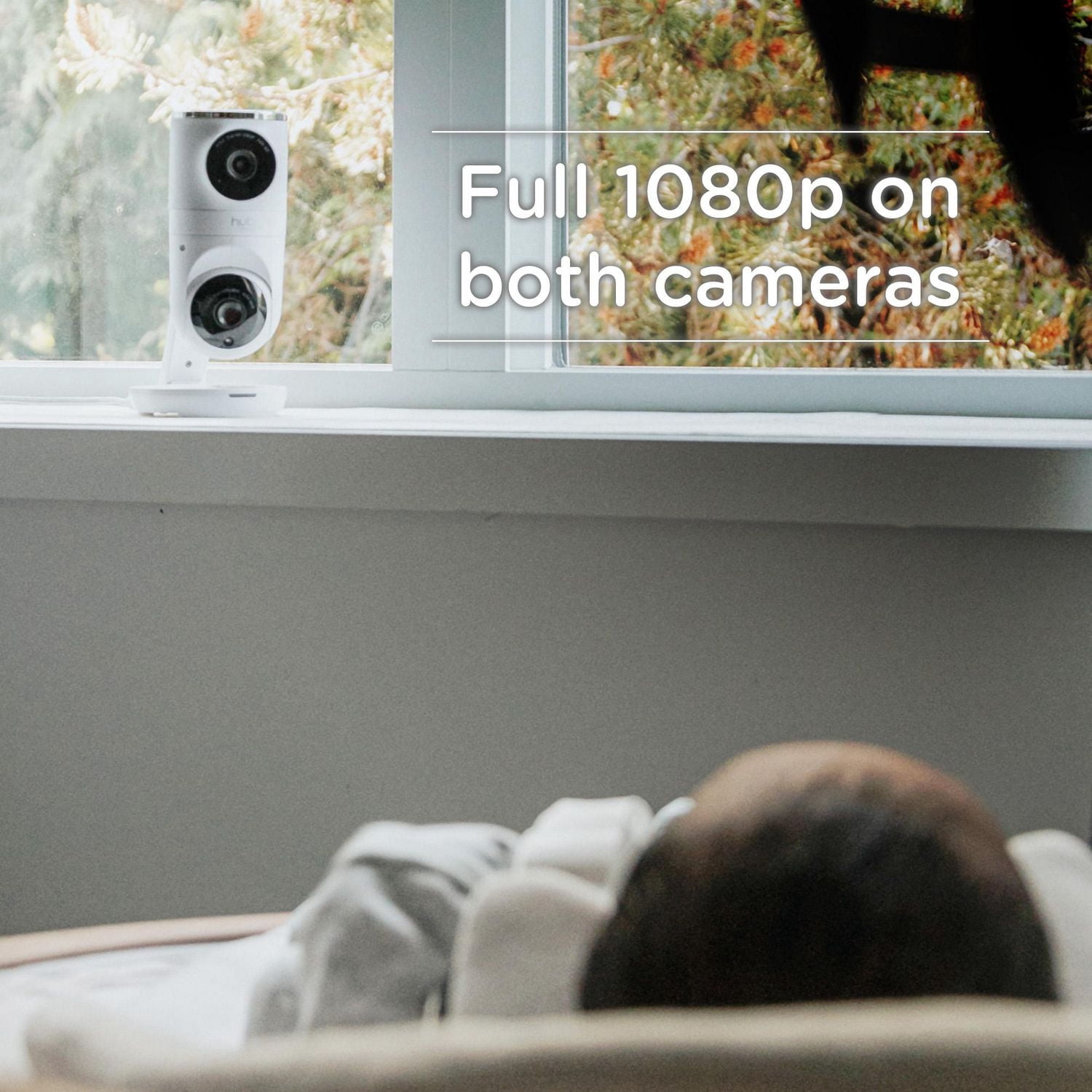 Hubble Connected Nursery Pal Dual Vision Cam, Smart HD Dual Camera Baby Monitor with Motion Tracking & Sleep Routine Management - White