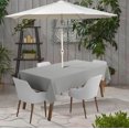 thumbnail image 2 of Vargottam Indoor/Outdoor Tablecloth 58" x 120" Inch Rectangular Tablecloth with Umbrella Hole & Zipper, Waterproof Patio Table Cloths, Spring/Summer Table Covers for Backyard /BBQs - Gray, 2 of 6