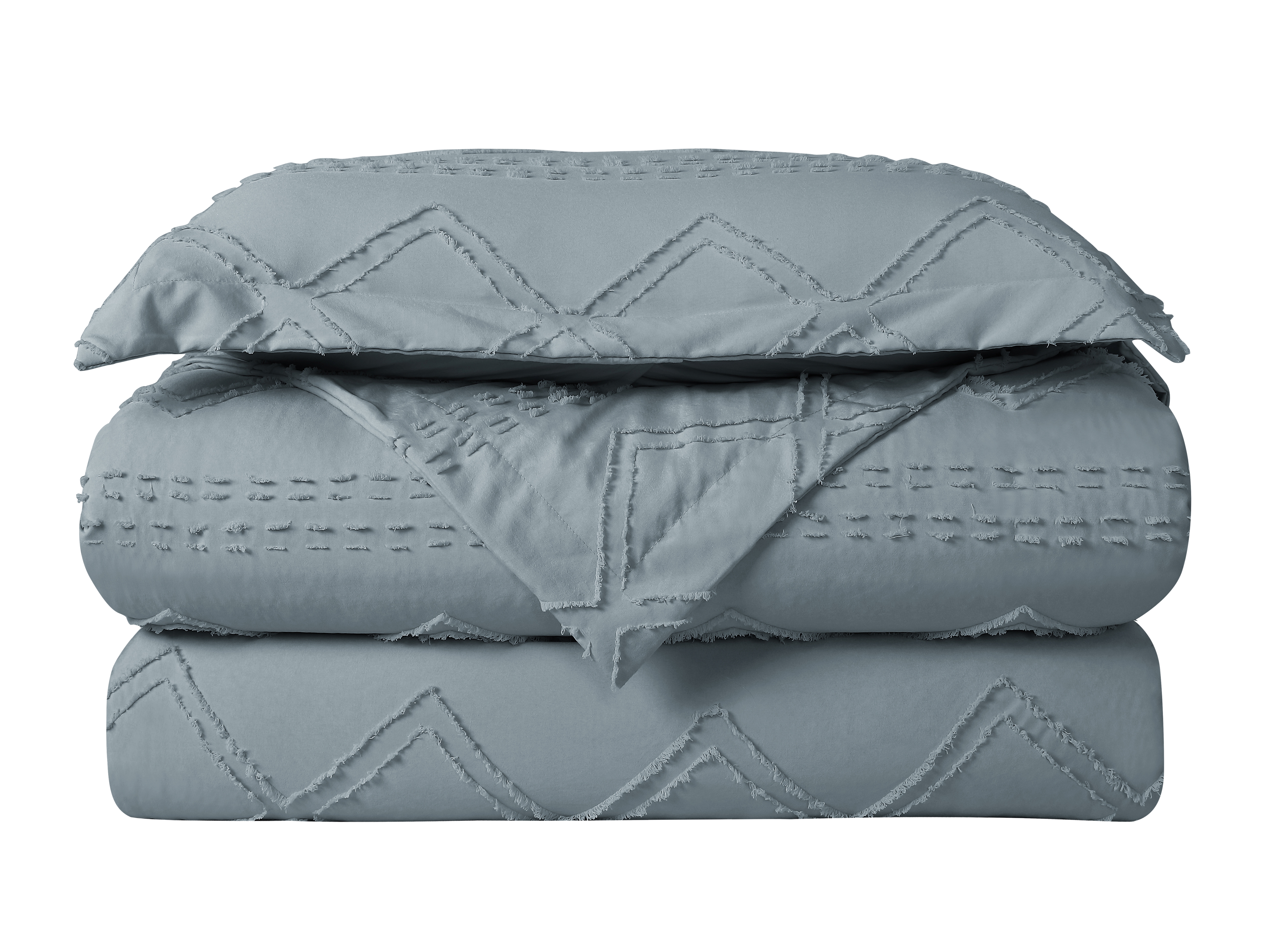 Swift Home Diamond Textured Soft Touch Duvet Cover Set, All Season Bedding with Zipper Closure, Includes Pillow Shams, Twin, Blue