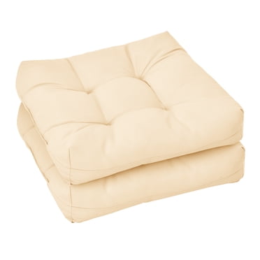 Costway 2PCS 21" x 21" Patio Chair Seat Cushion Pads Indoor/Outdoor Beige