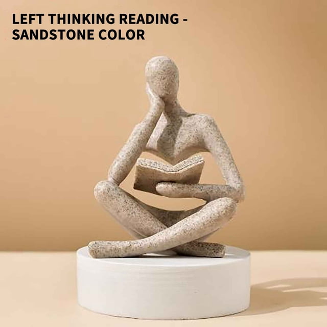 Meitianfacai Statue de Lecture Abstraite Étagère Décorative Ornement de Bureau