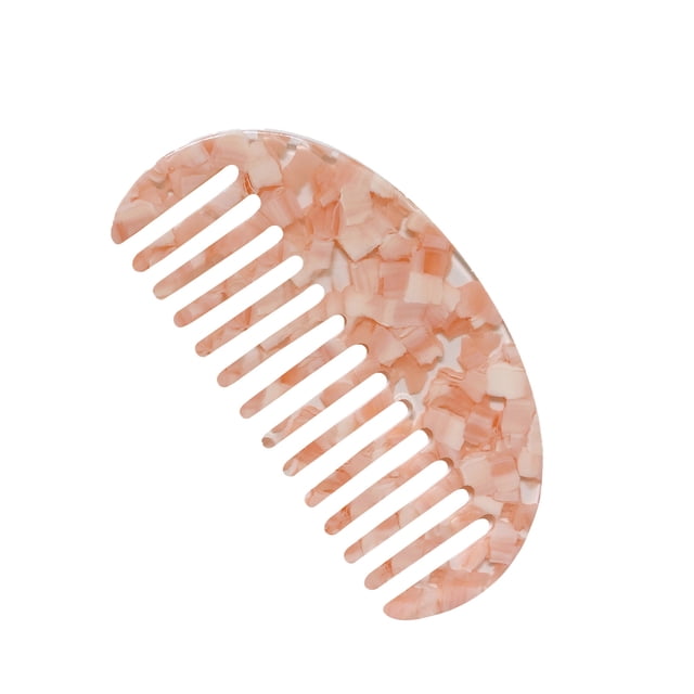 Iumwxz French Wide Tooth Pocket Hair Comb Marbletexture Leopard Pattern Acetate Antistatic Detangling Hairbrush Hairdressing Tool Hair Comb