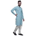 thumbnail image 2 of Atasi Party Wear Kurta Pajama For Men Mandarin Collar Ethnic Printed Kurta Set, 2 of 3