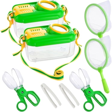 Bug Catcher for Kids - Sturdy Kids Bug Catching Kit Gifts with Collector Butterfly Net Tweezer, Bugs Habitat Outdoor Explorer Kit for Age 3 4 5 6 7 8, 8Pcs