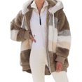 thumbnail image 1 of Innerwin Veste à Manches Longues pour Femmes Manteau d'Hiver Chaud Patchwork avec Poches Extérieur Kaki 4TG, 1 of 4