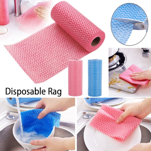 AUQ Fyeme 50 Pieces/rolls Disposable Kitchen Rolls Kitchen Cloth Rolls Reusable Paper Towels for Kitchen, Dishcloths Cleaning Cloths Roll, Dish Towels for Kitchen and Office