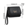 thumbnail image 3 of Women’s Lychee Pattern Soft Leather Bowknot Coin Purse Card Holder Mini Handbag with Zip Closure, Card Slots, ID Window and Coin Compartment, 3 of 6