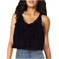 thumbnail image 1 of Timegard Tank Top for Women Lace U Neck Drawstring Sleeveless Ruched Button Summer Fashion Casual Tee, 1 of 5