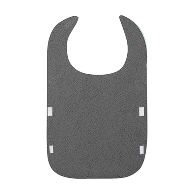SLYNSHome Bavoirs pour Adultes avec Attrape-Miettes, Protège-Vêtements Lavable Réutilisable Imperméable pour l'Alimentation Bavoirs pour Adultes - Gris