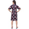 thumbnail image 4 of Bimba Chemise de Nuit à Manches Courtes Imprimé Floral Bleu Marine pour Femmes - 22, 4 of 6