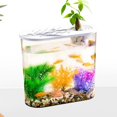 thumbnail image 2 of koolsoo Contenant de Bureau pour Aquarium Pot de Rangement Léger Mini Réservoir de Terrarium pour la Maison Terrapin Lézards Betta Couvercle Blanc, 2 of 9